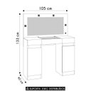 Ver imagem 4 de Penteadeira Camarim com Espelho Studio Beauty A02 Off/cinamomo - Mpozenato