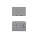 Ver imagem 1 de Cozinha Modulada Completa Americana 3 Peças (1aéreo+1balcão+1complemento) Cz122 Cinza - Henn