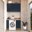Ver imagem 1 de Lavanderia Modulada Kappesberg Celeste 3 Peças Nogueira/azul 120cm
