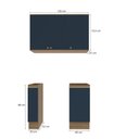 Ver imagem 4 de Lavanderia Modulada Kappesberg Celeste 3 Peças Nogueira/azul 120cm