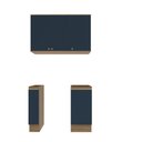 Ver imagem 2 de Lavanderia Modulada Kappesberg Celeste 3 Peças Nogueira/azul 120cm
