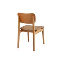 Ver imagem 2 de Cadeira de Jantar Livia Madeira Amêndoa com Encosto Ergonomico em Palhinha:couro Eco Durango Kaki