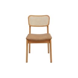 Cadeira de Jantar Livia Madeira Amêndoa com Encosto Ergonomico em Palhinha:couro Eco Durango Kaki - 6