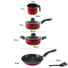 Jogo de Panelas Vermelha Antiaderente 5 Peças com tampa de Vidro - 2