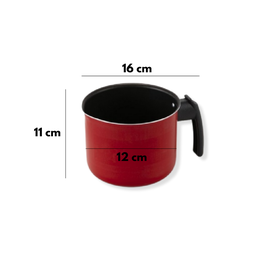 Jogo de Panelas Vermelha Antiaderente 5 Peças com tampa de Vidro - 4 Jogo de Panelas Vermelha Antiaderente 5 Peças com tampa de Vidro - 4