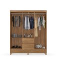 Ver imagem 3 de Guarda-roupa Ecom Ii 128m com Cabideiros, 2 Gavetas e Prateleiras - Amendola Touch Demóbile