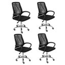 Ver imagem 2 de Kit Cadeiras Escritório Atendimento Preta Base Giratória Material do Estofamento Tela Mesh Zebrada 4