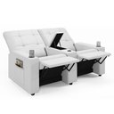 Ver imagem 5 de Poltrona do Papai Reclinável Mallie 2 Lugares Baú Usb Fh9 Pu Branco - Mpozenato