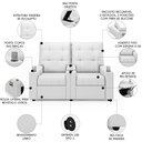 Ver imagem 3 de Poltrona do Papai Reclinável Mallie 2 Lugares Baú Usb Fh9 Pu Branco - Mpozenato