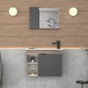 Ver imagem 1 de Gabinete Banheiro Suspenso Em Madeira Dália Preto/Tamarindo - Cozimax