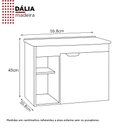 Ver imagem 3 de Gabinete Banheiro Suspenso Em Madeira Dália Preto/Tamarindo - Cozimax