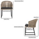 Ver imagem 2 de 5 Cadeira Noronha Aluminio Micro Pintura Preta, Tr. Telinha Corda Nautica Rami, Estofado - Preto