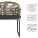 Ver imagem 3 de 5 Cadeira Noronha Aluminio Micro Pintura Preta, Tr. Telinha Corda Nautica Rami, Estofado - Preto