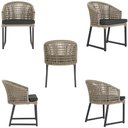 Ver imagem 5 de 5 Cadeira Noronha Aluminio Micro Pintura Preta, Tr. Telinha Corda Nautica Rami, Estofado - Preto