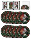 Ver imagem 1 de Kit Mesa Posta de Natal 14 Peças Melamina Prato Sobremesa, Petisqueira e Porta Guardanapo - Magizi