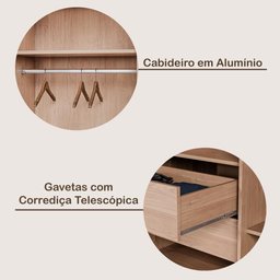 Guarda Roupa Alba 6 Portas Espelho 100% Mdf - Mademarcs - 5