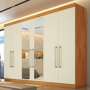 Guarda Roupa Alba 6 Portas Espelho 100% Mdf - Mademarcs