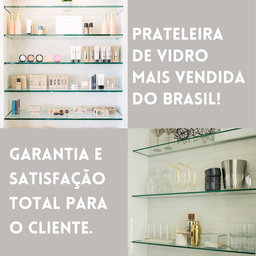 Prateleira De Vidro Decorativa Cantoneira Incolor 08mm Temperado - 5