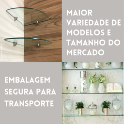 Prateleira De Vidro Decorativa Cantoneira Incolor 08mm Temperado - 6