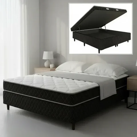 Cama Box Baú Conjugada de Espuma D28 Nappoli Casal 138cm
