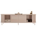 Ver imagem 5 de Rack para Sala Bancada de Tv 75 Pol 218cm Ripado World D04 Off White - Mpozenato