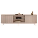 Ver imagem 1 de Rack para Sala Bancada de Tv 75 Pol 218cm Ripado World D04 Off White - Mpozenato