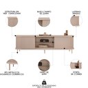 Ver imagem 3 de Rack para Sala Bancada de Tv 75 Pol 218cm Ripado World D04 Off White - Mpozenato
