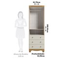 Ver imagem 3 de Guarda-Roupa Infantil 2 Portas e 3 Gavetas 100% MDF Smim Espresso Móveis Bege/Off White/Amêndoa
