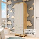 Ver imagem 6 de Guarda-Roupa Infantil 2 Portas e 3 Gavetas 100% MDF Smim Espresso Móveis Bege/Off White/Amêndoa