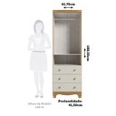 Ver imagem 3 de Guarda-Roupa Bebê 2 Portas e 3 Gavetas 100% MDF Mimo Espresso Móveis Bege/Off White/Amêndoa