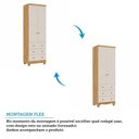 Ver imagem 5 de Guarda-Roupa Infantil 2 Portas e 3 Gavetas 100% MDF Smim Espresso Móveis Bege/Off White/Amêndoa