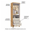 Ver imagem 4 de Guarda-Roupa Bebê 2 Portas e 3 Gavetas 100% MDF Mimo Espresso Móveis Bege/Off White/Amêndoa