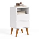 Ver imagem 6 de Conjunto 2 Mesas de Cabeceira Pop com 2 Gavetas e Pés Palito - Branco