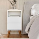 Ver imagem 2 de Conjunto 2 Mesas de Cabeceira Pop com 2 Gavetas e Pés Palito - Branco