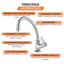 Ver imagem 5 de Torneira de Cozinha Bancada 1173 C 36 Bj AA Bl Meber Metais Cromado