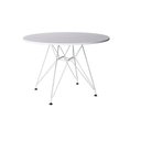 Ver imagem 1 de Mesa Eames Ferro Branco Tampo Redondo Madeira Branco 110cm