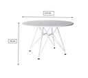 Ver imagem 2 de Mesa Eames Ferro Branco Tampo Redondo Madeira Branco 110cm