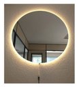 Ver imagem 4 de Espelho Redondo Lapidado Bisotê Iluminado com Led Quente 70cm