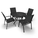 Ver imagem 2 de Kit Espreguiçadeira Cadeira Mesa Alumínio Preto Tela Preto