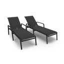 Ver imagem 4 de Kit Espreguiçadeira Cadeira Mesa Alumínio Preto Tela Preto