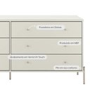 Ver imagem 2 de Cômoda 6 Gavetas Jasper 182 cm - Off White Fosco c/ Champanhe