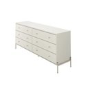 Ver imagem 3 de Cômoda 6 Gavetas Jasper 182 cm - Off White Fosco c/ Champanhe