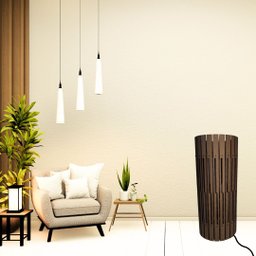 Luminária de Chão MDF TORRE DE PISA:Marrom/60x25cm - 3