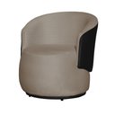 Ver imagem 2 de Poltrona Organica Beatriz Suede Cappuccino C/ Composê Corano Preto - Lm Decor