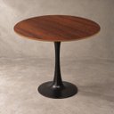 Ver imagem 1 de Mesa de Jantar Redonda Saarinen Basic Imbuia 90cm Preta Design Moderno