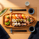 Ver imagem 5 de Barca Servir Sushi Comida Japonesa Petisqueira Tabua Madeira Teca Oriental Coreana Temaki Açaí