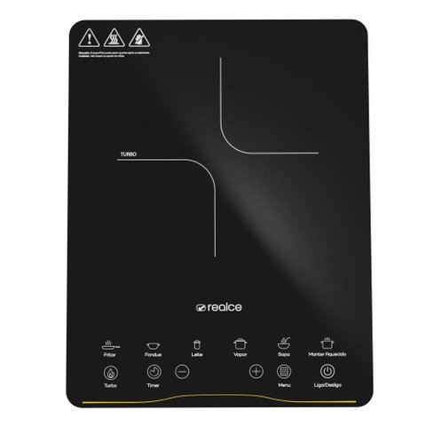 Cooktop de Indução Portátil 1 Boca 127V com Função Turbo e Timer Digital - Realce