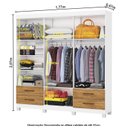Ver imagem 5 de Guarda-Roupa 6 Portas 4 Gavetas com Pés Genova Marrom/Branco/Cinamomo