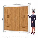 Ver imagem 3 de Guarda-Roupa 6 Portas 4 Gavetas com Pés Genova Marrom/Branco/Cinamomo
