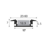 Perfil Embutir 23,6x7mm 3 Metros Branco - Embuled - 2